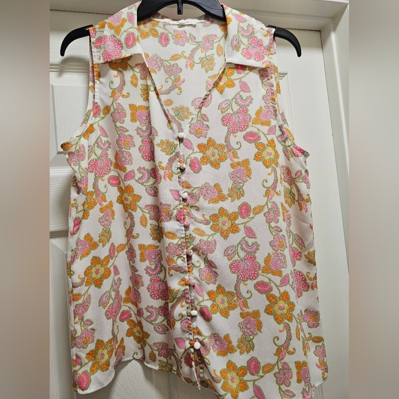 Sleeveless Floral Top. Size M. - Picture 2 of 6